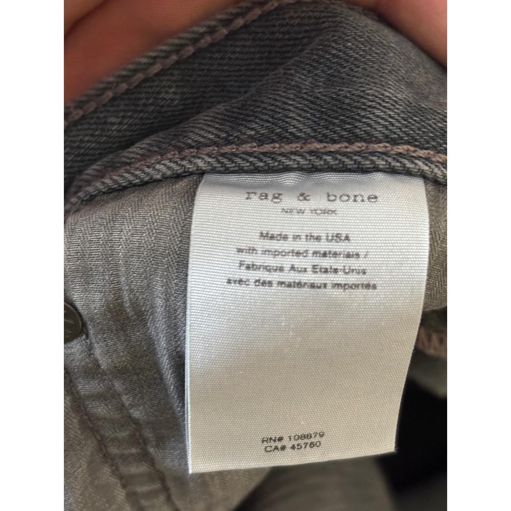 Rag & Bone Fit 2 Slim Jeans Minna Grey Made in USA M1223K510MIN 33 - Picture 3 of 8